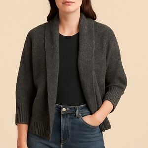 American Eagle Gray Wool Blend Open Front Cardigan (Women’s XS/S)